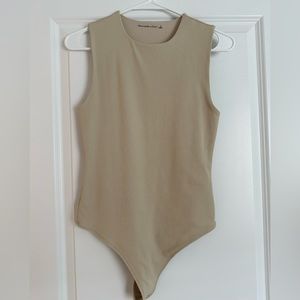Abercrombie Refined Seamless Rib Fabric Crew Tank Bodysuit